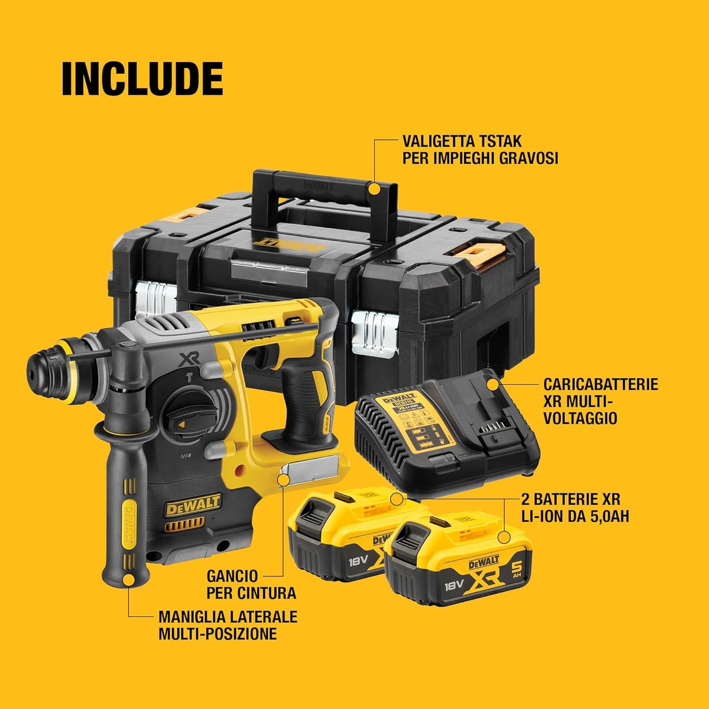 SDS‑Plus Rotary Hammer XR 18V DCH273P2T‑QW